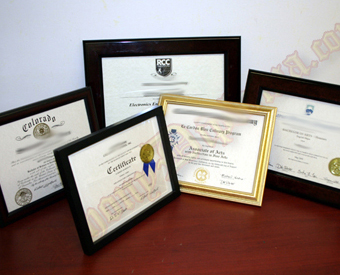 Fake Diplomas with Raised, Flat Fused and Embossed Gold Foil Seals